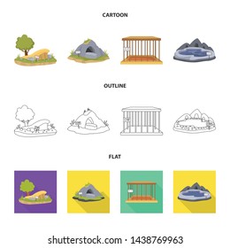 Isolated object of nature and fun symbol. Set of nature and entertainment vector icon for stock.