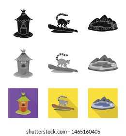Isolated object of nature and fun symbol. Collection of nature and entertainment stock vector illustration.