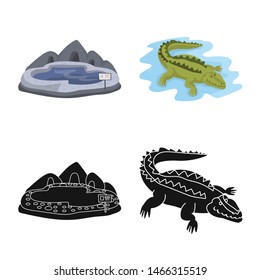 Isolated object of nature and fun symbol. Set of nature and entertainment stock vector illustration.