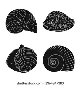 Isolated object of nature  and ocean icon. Collection of nature  and mollusk stock vector illustration.