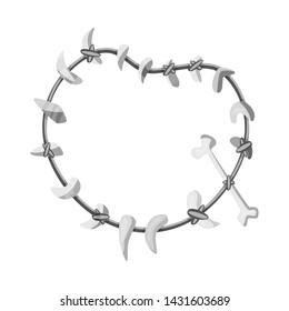 Isolated object of necklace and bone icon. Set of necklace and decoration stock symbol for web.