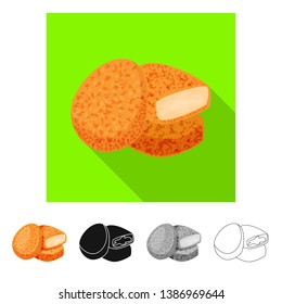 Isolated object of nuggets and chicken logo. Collection of nuggets and menu stock vector illustration.