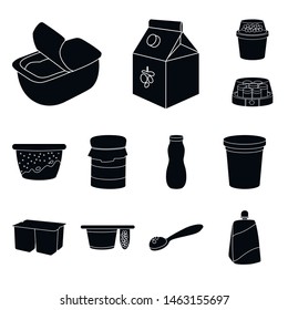 Isolated object of nutrition and farm icon. Set of nutrition and fresh stock symbol for web.