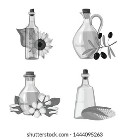 Isolated object of nutrition and organics logo. Collection of nutrition and glass stock symbol for web.