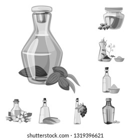 Isolated object of nutrition and organics symbol. Set of nutrition and glass  stock vector illustration.