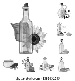 Isolated object of nutrition and organics symbol. Collection of nutrition and glass  stock vector illustration.