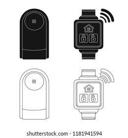 Isolated object of office and house icon. Collection of office and system stock symbol for web.