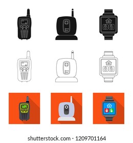 Isolated object of office and house icon. Collection of office and system stock symbol for web.