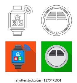 Isolated object of office and house logo. Collection of office and system stock vector illustration.