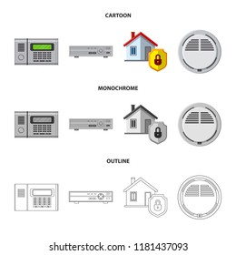 Isolated object of office and house logo. Set of office and system vector icon for stock.