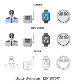 Isolated object of office and house logo. Set of office and system vector icon for stock.