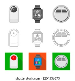 Isolated object of office and house logo. Collection of office and system stock vector illustration.