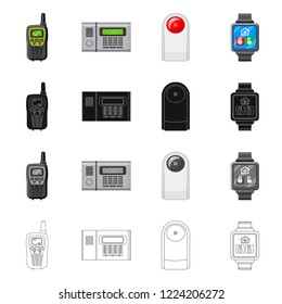 Isolated object of office and house logo. Set of office and system vector icon for stock.