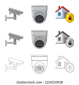 Isolated object of office and house logo. Collection of office and system stock symbol for web.