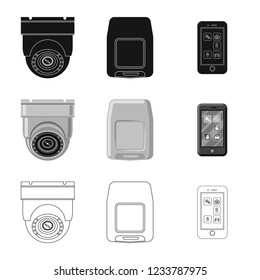 Isolated object of office and house logo. Collection of office and system stock symbol for web.