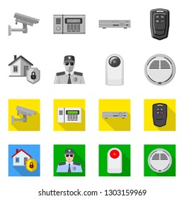Isolated object of office and house logo. Set of office and system stock symbol for web.