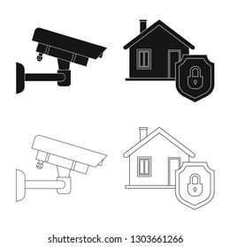 Isolated object of office and house logo. Set of office and system vector icon for stock.