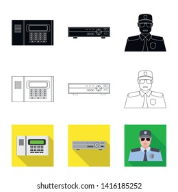 Isolated object of office and house logo. Collection of office and system vector icon for stock.