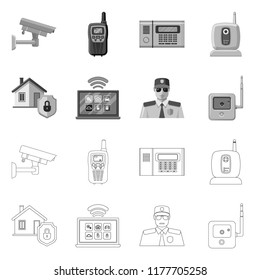 Isolated object of office and house sign. Collection of office and system vector icon for stock.