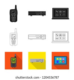 Isolated object of office and house sign. Set of office and system vector icon for stock.