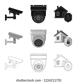 Isolated object of office and house sign. Set of office and system stock vector illustration.