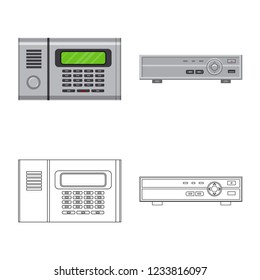 Isolated object of office and house sign. Collection of office and system vector icon for stock.