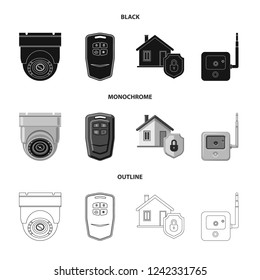 Isolated object of office and house sign. Set of office and system vector icon for stock.