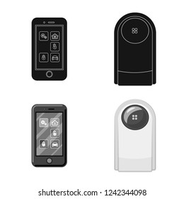 Isolated object of office and house sign. Collection of office and system vector icon for stock.