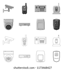 Isolated object of office and house symbol. Collection of office and system stock vector illustration.