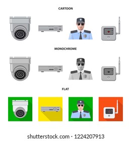 Isolated object of office and house symbol. Collection of office and system stock vector illustration.