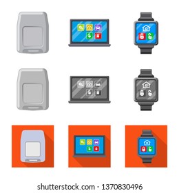 Isolated object of office and house symbol. Set of office and system stock symbol for web.