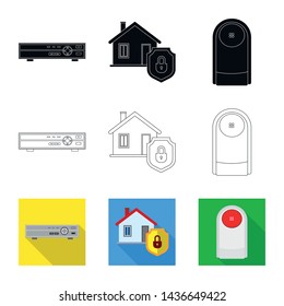 Isolated object of office and house symbol. Set of office and system stock symbol for web.