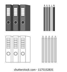 Isolated object of office and supply icon. Set of office and school stock vector illustration.