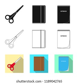 Isolated object of office and supply icon. Set of office and school stock symbol for web.