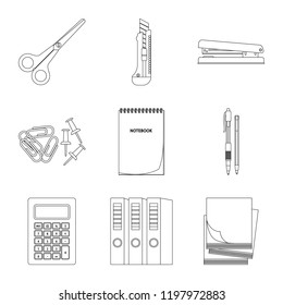 Isolated object of office and supply icon. Set of office and school stock symbol for web.