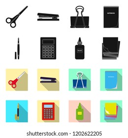 Isolated object of office and supply icon. Collection of office and school stock symbol for web.