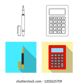 Isolated object of office and supply icon. Set of office and school stock symbol for web.