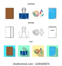 Isolated object of office and supply icon. Set of office and school vector icon for stock.