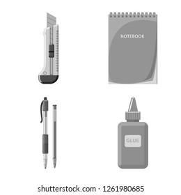 Isolated object of office and supply icon. Collection of office and school stock symbol for web.