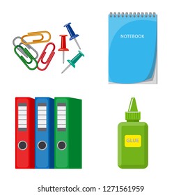 Isolated object of office and supply icon. Collection of office and school vector icon for stock.