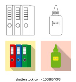 Isolated object of office and supply icon. Set of office and school stock symbol for web.