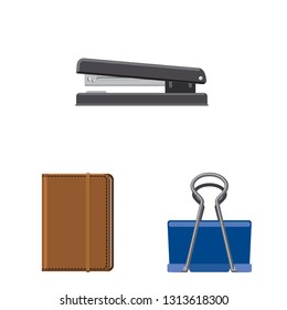 Isolated object of office and supply icon. Set of office and school stock symbol for web.