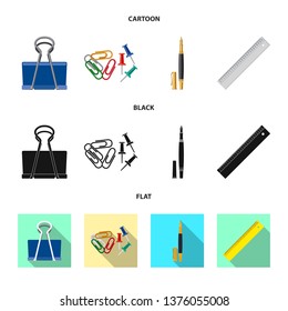 Isolated object of office and supply icon. Set of office and school stock vector illustration.
