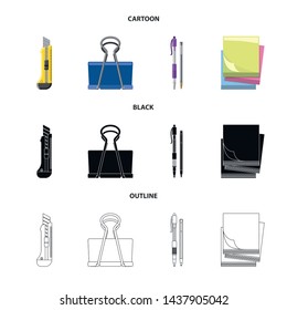Isolated object of office and supply icon. Collection of office and school vector icon for stock.