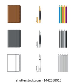 Isolated object of office and supply icon. Set of office and school stock symbol for web.