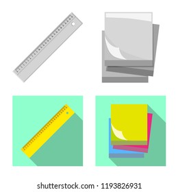 Isolated object of office and supply logo. Set of office and school vector icon for stock.