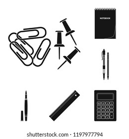 Isolated object of office and supply logo. Collection of office and school stock symbol for web.