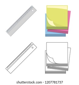 Isolated object of office and supply logo. Collection of office and school stock symbol for web.