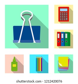 Isolated object of office and supply logo. Collection of office and school stock symbol for web.