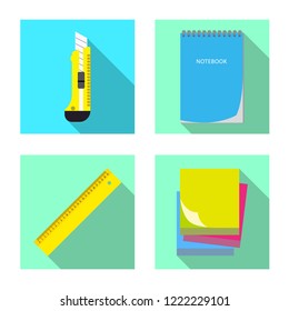 Isolated object of office and supply logo. Collection of office and school stock symbol for web.